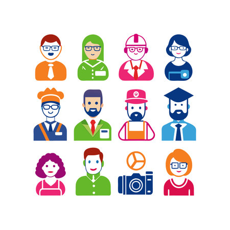 People avatars icons set in flat style. Vector illustration of people avatars.