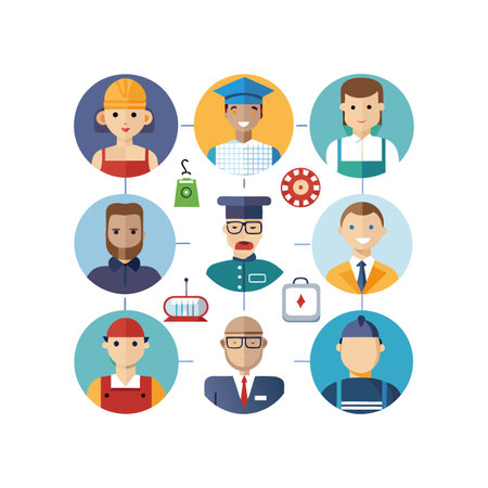 Flat design modern vector illustration concept of human resources management, recruitment and leadership.のイラスト素材
