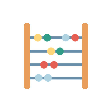 Abacus flat style icon design, Mathematics school lesson knowledge preschooler study and learning...