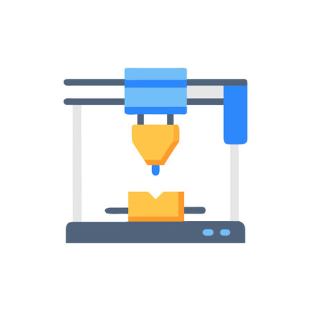 3d printer icon. Flat illustration of 3d printer icon for web design