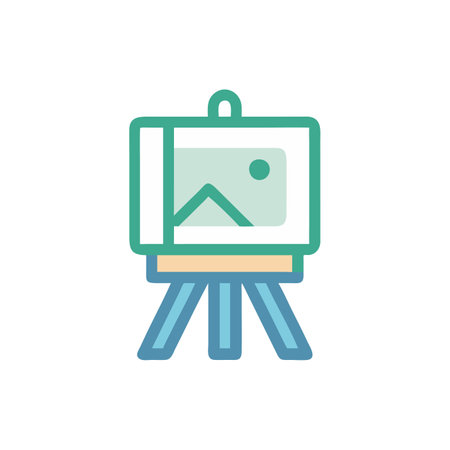 Easel flat color icon. Pictogram for web page, mobile app, promoのイラスト素材