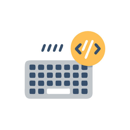 Keyboard icon in flat color style. Keyboard vector illustration on white isolated background. Keyboard business concept.のイラスト素材