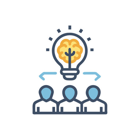 Brainstorming, creative idea, brainstorming, brainstorming, teamwork, vector iconのイラスト素材