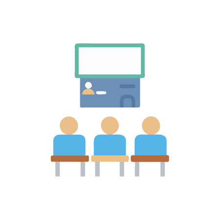 Presentation icon in flat color style. Conference, conference, meetingのイラスト素材