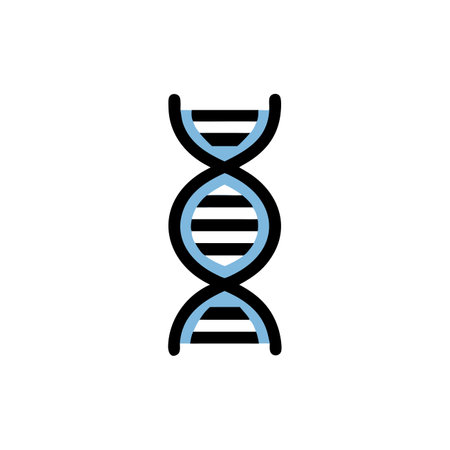 DNA icon. Vector illustration in flat style. Isolated on white background.のイラスト素材