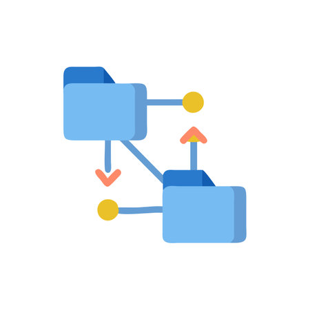 Folders icon in flat color style. Data archive data storageのイラスト素材