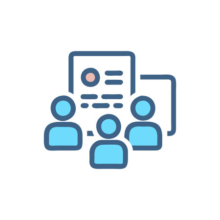Business meeting icon. Flat design style modern vector illustration concept for web and mobile app