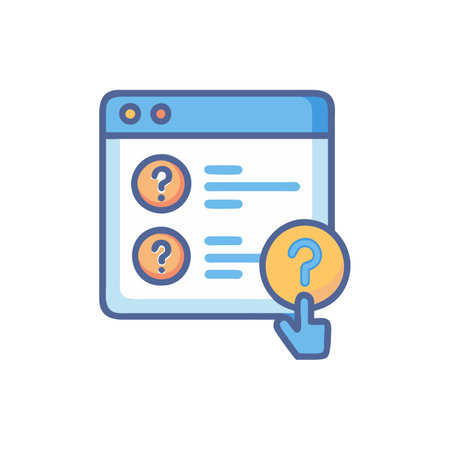 web page with question mark and cursor icon. Flat style vector illustration.のイラスト素材