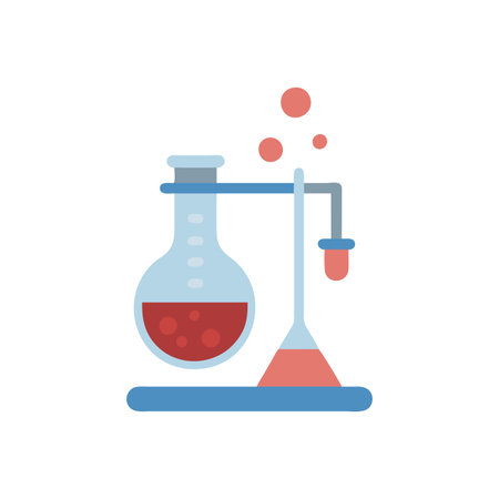 Chemistry flat icon isolated on white background. Vector illustration, eps 10.のイラスト素材