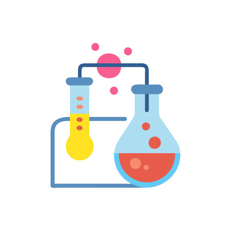 Chemistry flat color icon. Isolated vector illustration on white background.のイラスト素材
