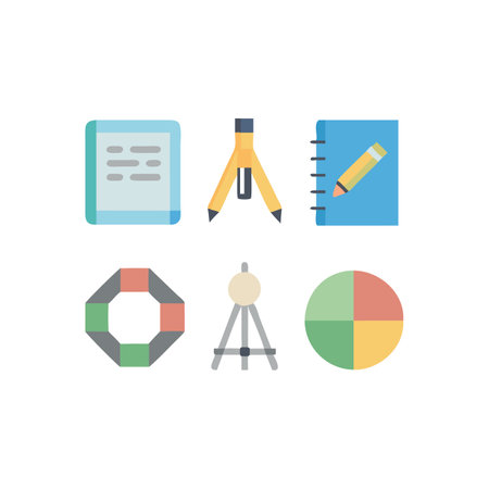 Stationery icon set. Flat design style modern vector illustration concept.のイラスト素材