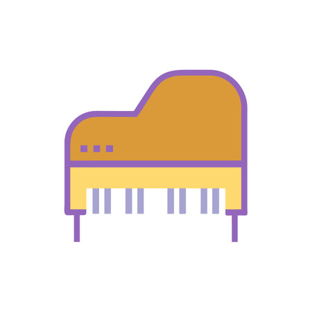 Piano flat icon isolated on white background for your web and mobile app designのイラスト素材