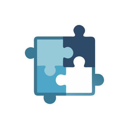 puzzle game piece icon vector illustration design graphic flat style blue colorのイラスト素材