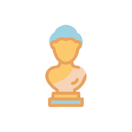 Buddha statue flat icon isolated on white background. Vector illustration.のイラスト素材