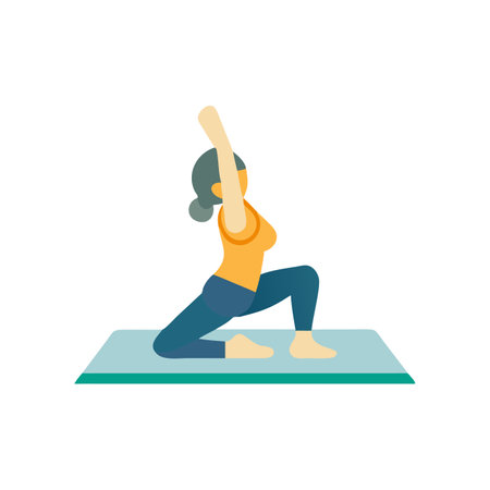 Woman practicing yoga, side plank exercise vector Illustration isolated on a white background.のイラスト素材