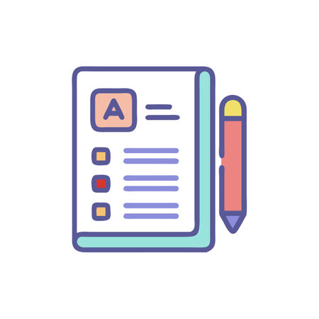 Notebook and pencil flat color icon. Vector illustration on white background.のイラスト素材