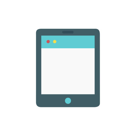 Tablet icon in flat color style. Smartphone mobile phone technologyのイラスト素材