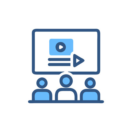 Video conference, online meeting, webinar, video conference vector iconのイラスト素材
