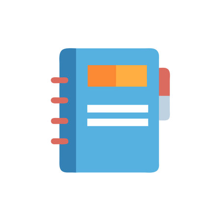 Notebook icon in flat color style. Notebook vector illustration on white isolated background. Notebook business concept.のイラスト素材