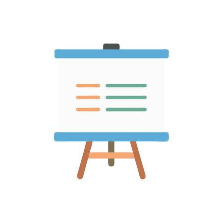 Presentation board icon in flat color style. Business concept. Vector illustrationのイラスト素材