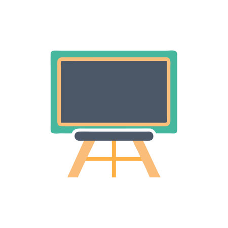 Blackboard icon in flat color style. School education vector illustration on white isolated background.のイラスト素材