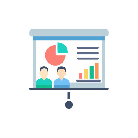 Presentation icon vector isolated on white background for your web and mobile app design, Presentation logo conceptのイラスト素材