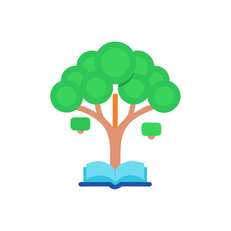 Book tree icon vector isolated on white background for your web and mobile app design, Book tree logo conceptのイラスト素材