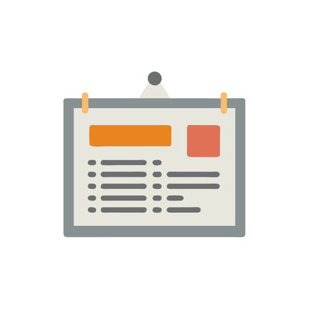 Clipboard icon in flat color style. Presentation document informationのイラスト素材