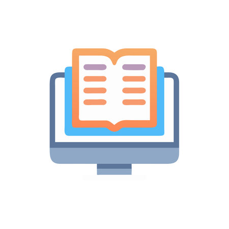 Online education, e-learning, e-book vector icon.のイラスト素材