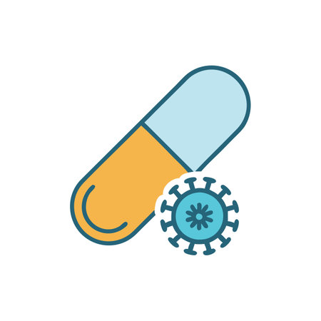 Covid 19 coronavirus icon flat style vector illustration.のイラスト素材