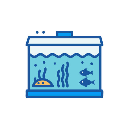 aquarium flat line icon. aquarium vector filled outline sign for mobile concept and web design.のイラスト素材