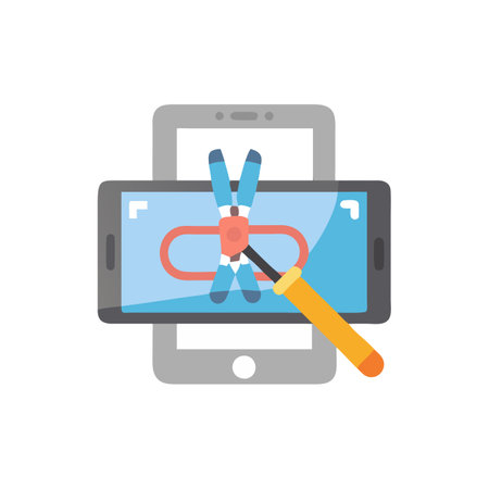 Smartphone repair service icon in flat color style. Repair and technologyのイラスト素材