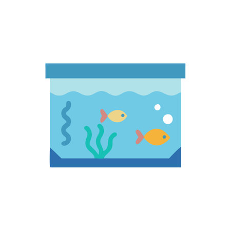 aquarium flat style icon design, Sea life ecosystem fauna ocean underwater water nature marine tropical theme Vector illustrationのイラスト素材