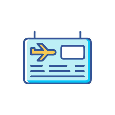 Airport boarding pass vector icon. Airplane ticket flat illustration.のイラスト素材