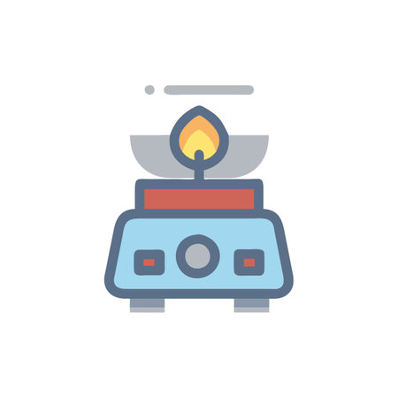 Kitchen gas stove icon. Flat color design. Vector illustration.のイラスト素材