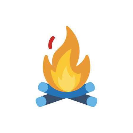 Bonfire flat icon on background for graphic and web design. Creative illustration concept symbol for web or mobile appのイラスト素材
