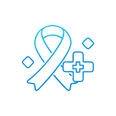 Breast cancer awareness ribbon vector concept line icon. Breast cancer awareness ribbon flat illustration, sign, symbolのイラスト素材