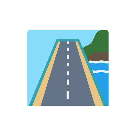 Road icon vector isolated on white background for your web and mobile app design, Road logo conceptのイラスト素材