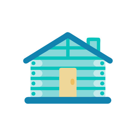 Wooden house flat icon isolated on white background for your web and mobile app designのイラスト素材