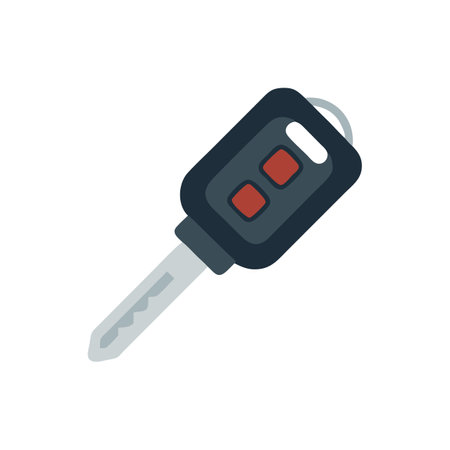 Car key icon in flat color style. Automobile car alarm systemのイラスト素材