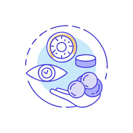 Eye care concept line icon. Vector illustration of eye health care.のイラスト素材