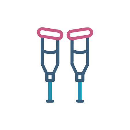 Crutches flat icon. Crutches sign. Vector illustrationのイラスト素材