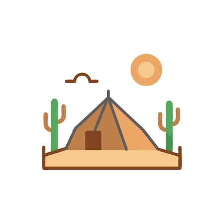 Tent flat icon isolated on white background for your web and mobile app designのイラスト素材