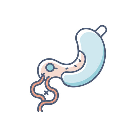 Stomach with spermatozoons. Vector illustration in flat styleのイラスト素材