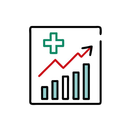 Chart icon. Vector illustration, flat design. Isolated on white background.のイラスト素材