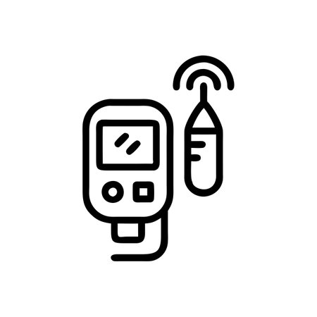 Blood glucose meter icon vector. A thin line sign. Isolated contour symbol illustrationのイラスト素材