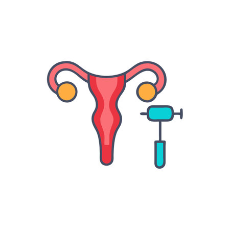 Uterus and uterus icon. Gynecology concept. Vector illustrationのイラスト素材