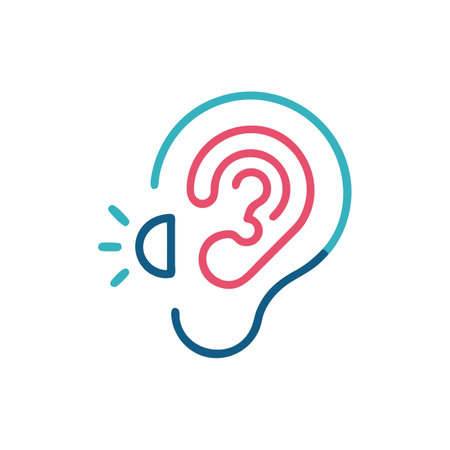 Ear hearing aid icon. Flat design style modern vector illustration concept.のイラスト素材