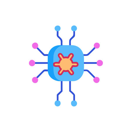 CPU microprocessor icon. Flat design style modern vector illustration concept.のイラスト素材