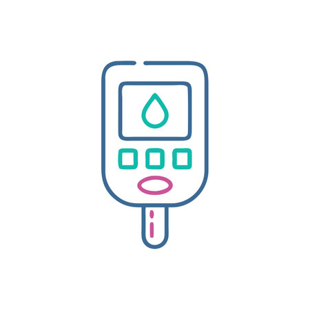 Blood glucose meter line icon. Blood glucose meter linear icon. Vector illustrationのイラスト素材